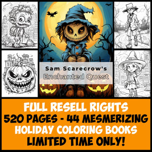 MMR 520 Pages, 44 Mesmerizing Coloring Books with Full Master Resell Rights - Limited Time!