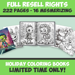 MMR - 16 Mesmerizing Coloring Books, 222 Pages Full Master Resell Rights - Limited Time!